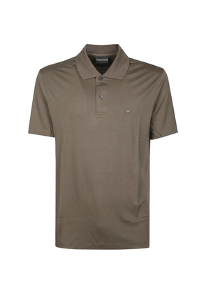 Emporio Armani button logo polo shirt - Brown