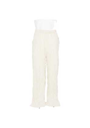 Gongdid Design elastic-waistband trousers - Neutrals
