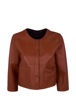 The Jackie Leathers buttoned leather jacket - Brown
