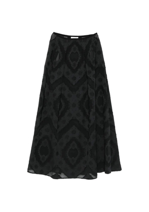 Agnona jacquard long A-line skirt - Black