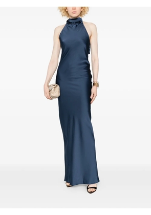 ACTUALEE halterneck open-back maxi dress - Blue