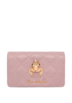 Love Moschino quilted embellished shoulder bag - Pink