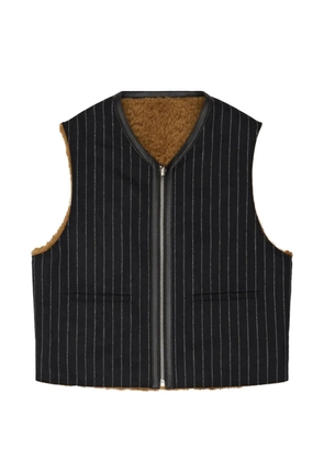 Denim Tears reversible pinstripe shearling vest - Black