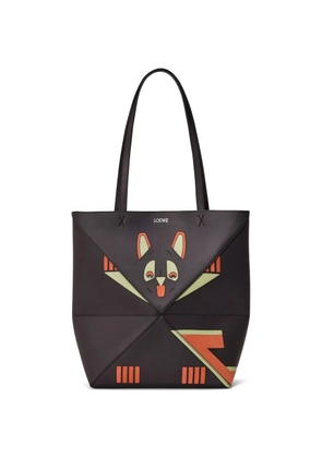 LOEWE x Louis Wain medium Futurist Cat Puzzle Fold graphic straps tote bag - Brown