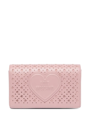 Love Moschino heart pierced clutch bag - Pink