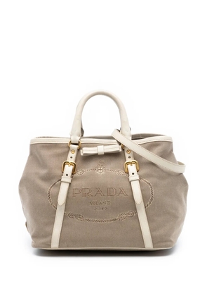 Prada Pre-Owned 2013-2025 Canvas Canapa Logo Bow satchel - Brown