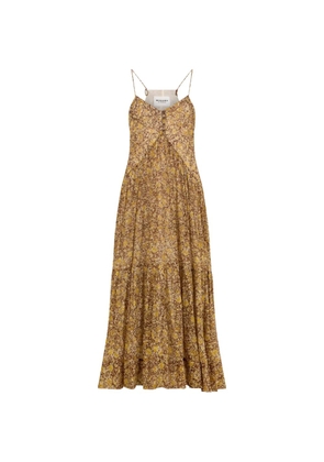 MARANT ÉTOILE Sabba floral-print tiered dress - Brown
