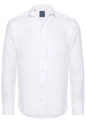 Barba slub-texture linen shirt - White