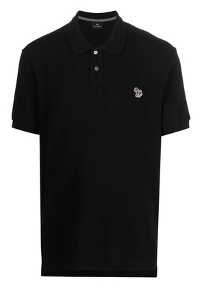 Paul Smith logo-patch short-sleeve polo shirt - Black