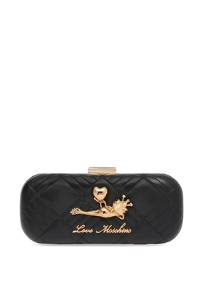 Love Moschino quilted embellishment clutch bag - Black