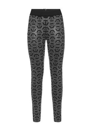Philipp Plein monogram-pattern leggings - Black