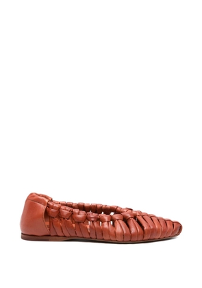 Pantanetti woven ballet flats - Brown