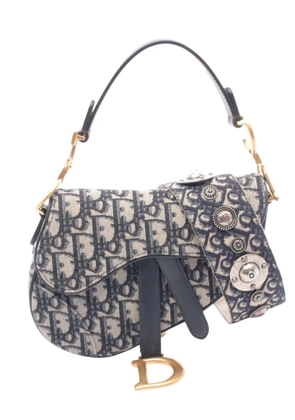 Christian Dior Pre-Owned 2021-2026 Mini Oblique Canvas Saddle Bag satchel - Brown