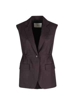 Tela buttoned drawstring waistcoat - Brown