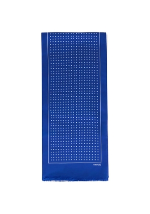 TOM FORD dotted fringed scarf - Blue