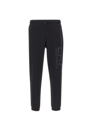 Ea7 Emporio Armani Core Identity elasticated-waistband logo-print trousers - Black