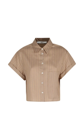 Tela Rocky striped pocket shirt - Brown