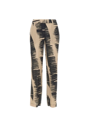 kaos brushstroke print straight trousers - Neutrals