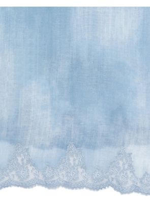 ERMANNO FIRENZE lace-trim scarf - Blue