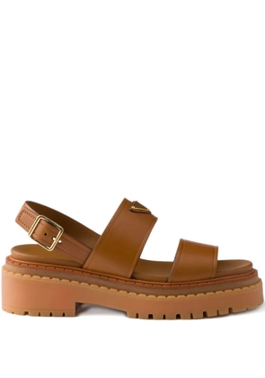 Prada buckle-strap platform sandals - Brown