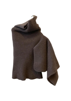 Rick Owens turtleneck ribbed knit top - Brown