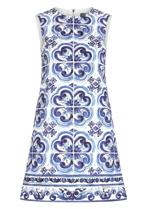 Dolce & Gabbana Majolica-print brocade minidress - Blue