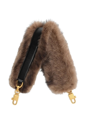 Dolce & Gabbana shearling and palmellato calfskin bag shoulder strap - Brown