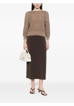 base knitted sweater - Brown