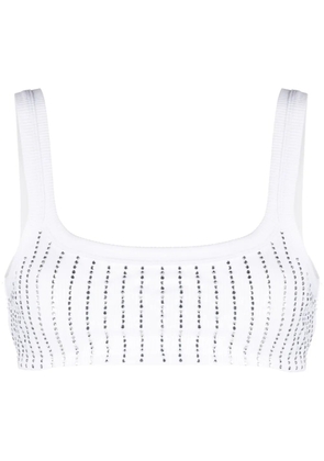 The Attico crystal-embellished bra top - White