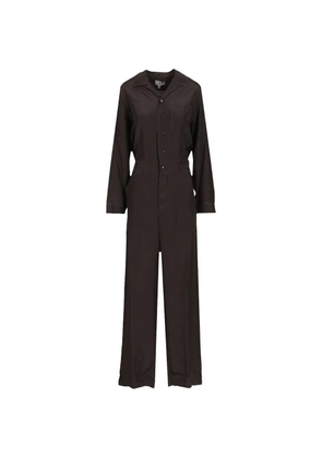 Barena button pure silk jumpsuit - Brown