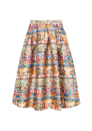alessandro enriquez A-line midi skirt - Orange