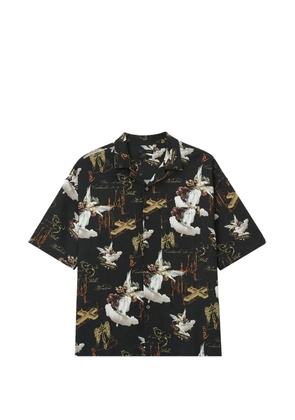 FIVE CM short-sleeve patterned shirt - Black