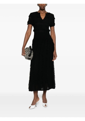 Max Mara Grazia fringed midi dress - Black