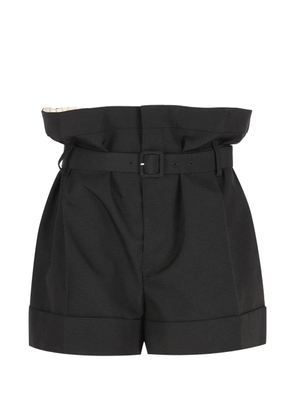 Saint Laurent paperbag belted shorts - Black