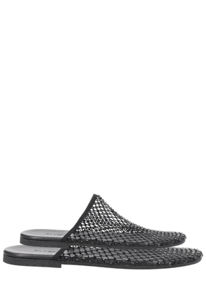 Alysi mesh-embellished flat mules - Black