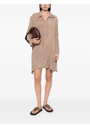 Gongdid Design pleated mini shirtdress - Neutrals