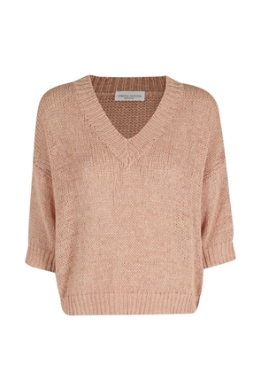 Roberto Collina V-neck short-sleeve sweater - Neutrals