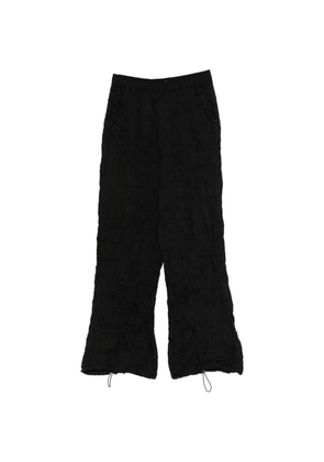 Gongdid Design elasticated textured wide-leg trousers - Black