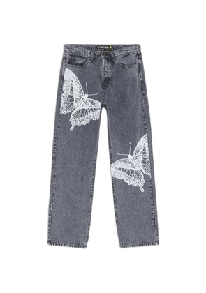 IUTER butterfly loose jeans - Grey