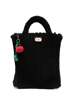 Charles Jeffrey Loverboy large apple-charm tote bag - Black