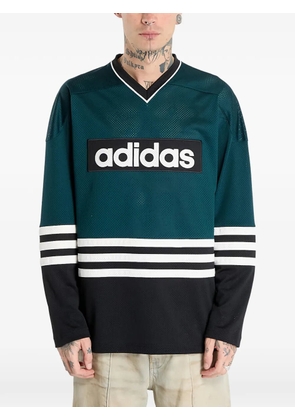 adidas V-neck striped hockey T-shirt - Green
