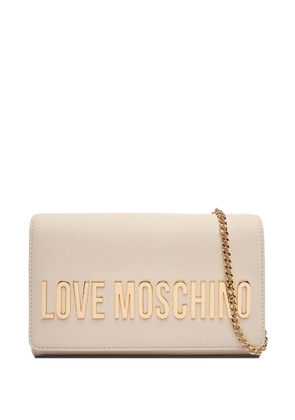 Love Moschino logo-lettering shoulder bag - Neutrals