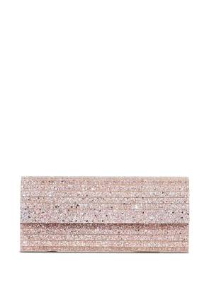 Jimmy Choo Sweetie glitter-ribbed clutch - Pink