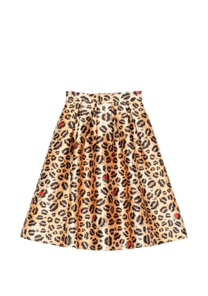 alessandro enriquez animal-print midi skirt - Neutrals