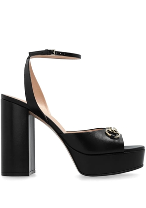 Gucci 115mm Horsebit leather platform pumps - Black