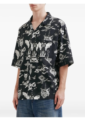 FIVE CM buttoned graphic print shirt - Black