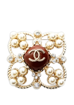 CHANEL Pre-Owned 2000s CC Mark brooch - Gold