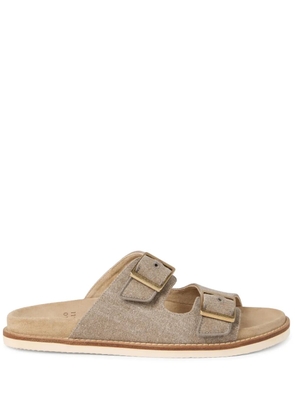 Brunello Cucinelli suede slides - Neutrals