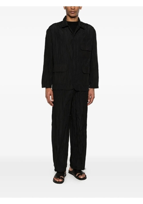 Gongdid Design drawstring wide-leg trousers - Black