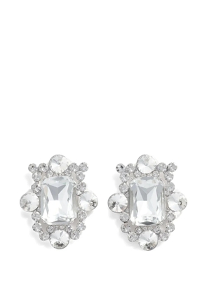 Self-Portrait crystal cluster statement earrings - Silver